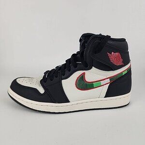 Nike Air Jordan 1 Retro High OG Basketball Leather Black Men's Shoes Size 9